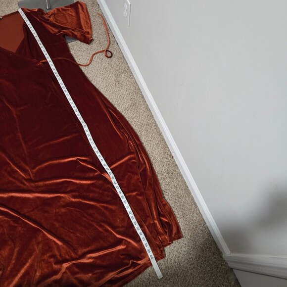 Sz 3XL Baltic Born Meghan Velour Wrap Gown in Rust - Picture 10 of 11